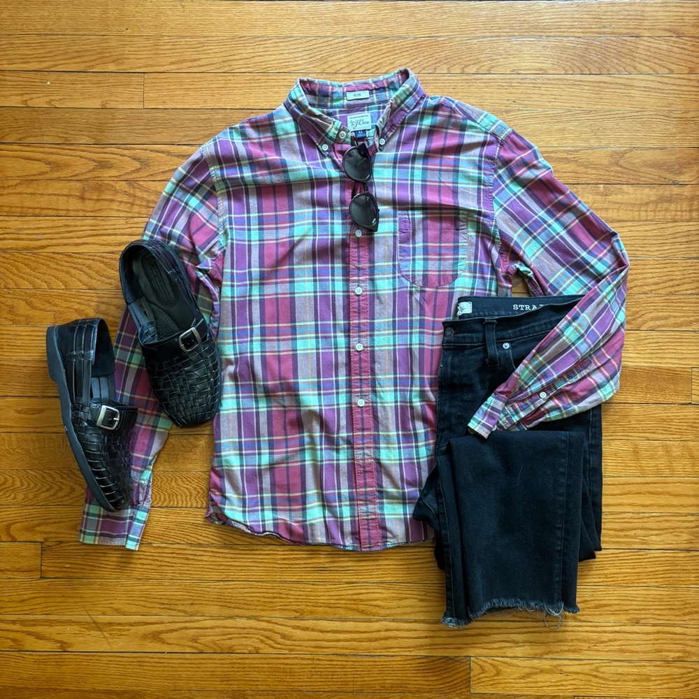J. Crew Slim Madras Buttondown Shirt
